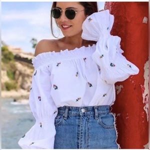 NWT Zara Trafaluc collection BLACK off the shoulder shirt.